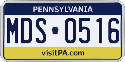 PA license plate MDS0516