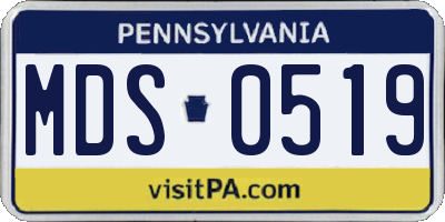 PA license plate MDS0519
