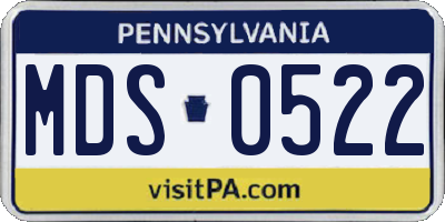 PA license plate MDS0522