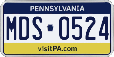 PA license plate MDS0524