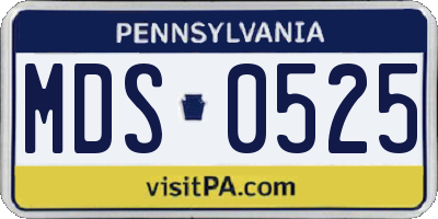 PA license plate MDS0525