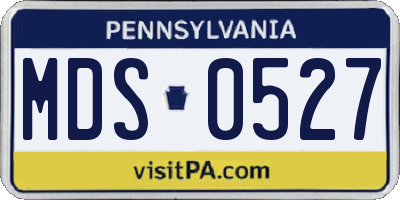 PA license plate MDS0527