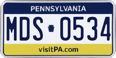 PA license plate MDS0534