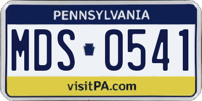 PA license plate MDS0541
