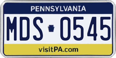 PA license plate MDS0545