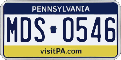 PA license plate MDS0546