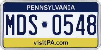 PA license plate MDS0548