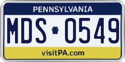 PA license plate MDS0549