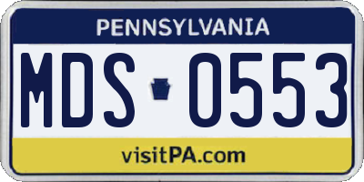 PA license plate MDS0553