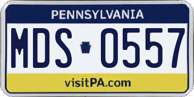 PA license plate MDS0557