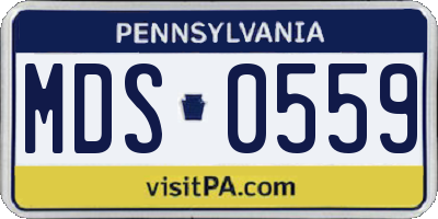 PA license plate MDS0559