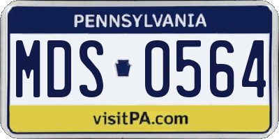 PA license plate MDS0564