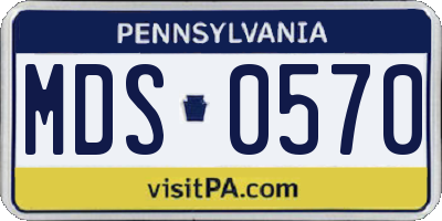 PA license plate MDS0570