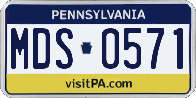 PA license plate MDS0571