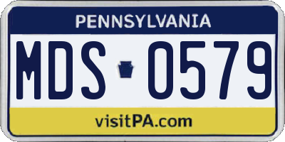 PA license plate MDS0579