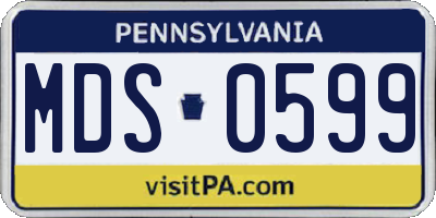 PA license plate MDS0599