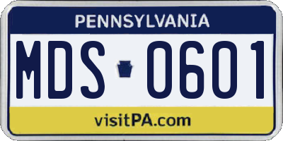 PA license plate MDS0601
