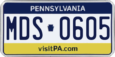 PA license plate MDS0605