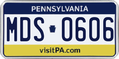 PA license plate MDS0606
