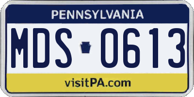 PA license plate MDS0613
