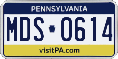 PA license plate MDS0614