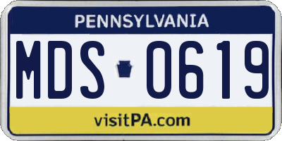 PA license plate MDS0619