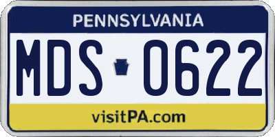 PA license plate MDS0622