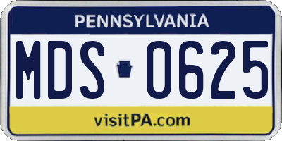 PA license plate MDS0625