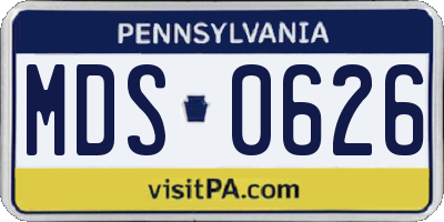PA license plate MDS0626