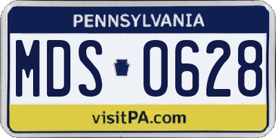 PA license plate MDS0628