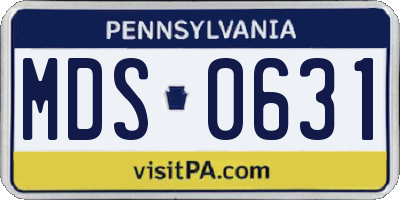 PA license plate MDS0631