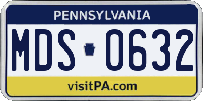 PA license plate MDS0632