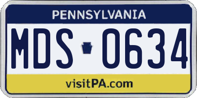 PA license plate MDS0634