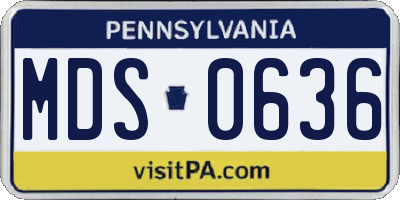 PA license plate MDS0636