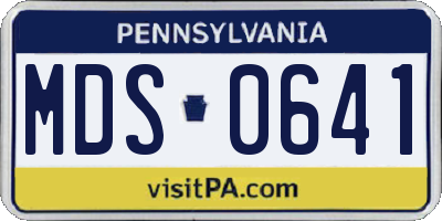 PA license plate MDS0641