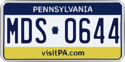 PA license plate MDS0644
