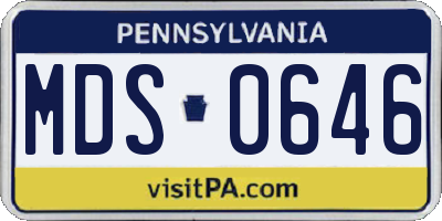 PA license plate MDS0646