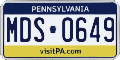PA license plate MDS0649