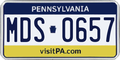 PA license plate MDS0657