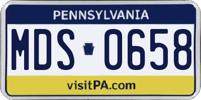 PA license plate MDS0658