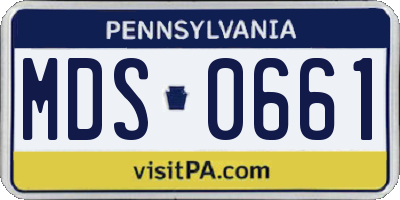 PA license plate MDS0661