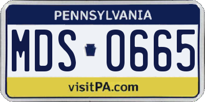 PA license plate MDS0665
