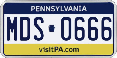 PA license plate MDS0666