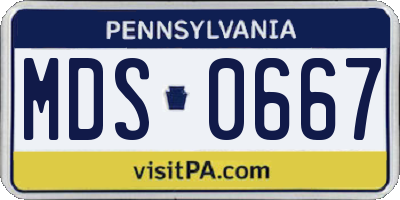 PA license plate MDS0667