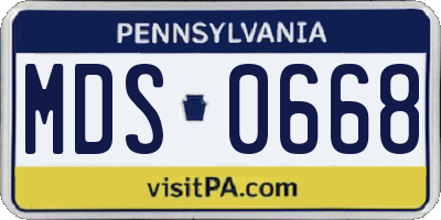 PA license plate MDS0668
