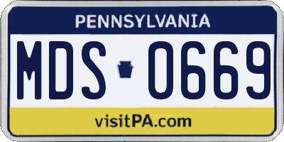 PA license plate MDS0669
