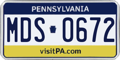 PA license plate MDS0672
