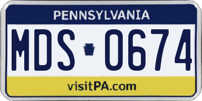 PA license plate MDS0674