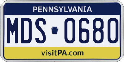 PA license plate MDS0680