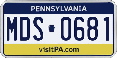 PA license plate MDS0681